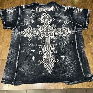 Affliction Charcoal Cross Graphic Tee